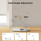 UGREEN Tablet Stand Holder for Desk Dual Rod Support Aluminum Tablet Holder Adjustable Multi-Angle Home Office Accessories Compatible with iPad Pro 13 12 11 10.5 Air Mini 5 4 3 2 Phone E-Reader Silver - color: Silver
