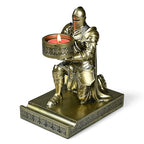 King's Guard Kneeling Knight Candlestick Holders Resin Posture TeaLight Holder Warrior Mobile Phone Stand Pen Holder Candle Holder for Restaurant, Altar, Home Table(Bronze) - color: Bronze