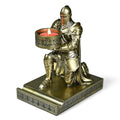 King's Guard Kneeling Knight Candlestick Holders Resin Posture TeaLight Holder Warrior Mobile Phone Stand Pen Holder Candle Holder for Restaurant, Altar, Home Table(Bronze) - color: Bronze