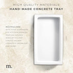 MaisoNovo Concrete White Tray for Bathroom CounterTop | Bathroom Trays for Counter | Soap Tray for Kitchen - color: White Tray