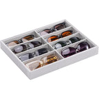 Lolalet Sunglasses Organizer Tray, 8 Grids Velvet Glasses Eyewear Holder Trays, Sunglass Display Drawer Storage for Women Men -1 Pack, Grey - color: Grey