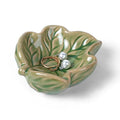 Jewelry Tray, Ceramic Leaves Jewelry Dish, Ring Holder Dish, Small Trinket Tray, Washable Key Bowl(Green) - color: Green