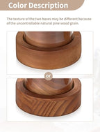 NUPTIO Dripless Taper Candle Holders with Wax Catchers for Easy Cleaning: Set of 2 Hurricane Glass Candlestick Holders with Metal Bobeches - Brown Wood Modern Wedding Table Centerpiece - color: Caramel