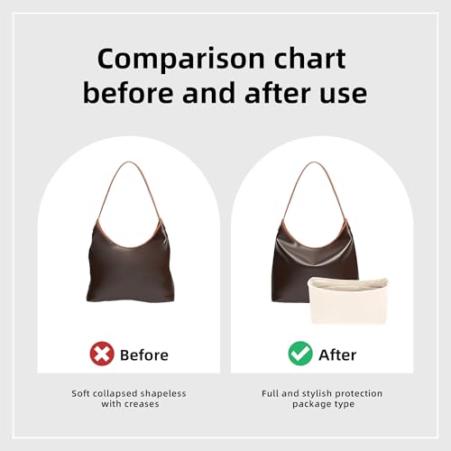 DGAZ Silk Purse Organizer Insert For GYARD Hobo Bags,Silky Smooth Bag Organizer，Luxury Handbag & Tote Shaper(Craie) - color: Craie