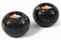 Marble Tealight Candle Holder 4-Inch Handmade Black Stone Votive Holder for Tables Centerpieces & Earthy Room Decor, Decorative Candle Holder for Wedding Gifts - size: 4''