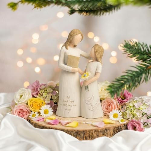 Teacher Gifts for Women, Teacher Appreciation Gifts, Gift for Teachers, Thank You Gifts for Teacher, Solid Resin Sculpture of Teacher and Student Figures, Includes a Greeting Card - Pale Yellow - color: Light Yellow