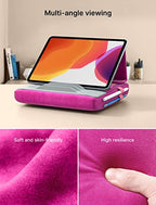 JSAUX Tablet Pillow Stand, Tablet Stand Holder Dock for Lap, Bed and Desk Compatible with iPad Pro 11 10.5 9.7 10.2 Air Mini, Kindle, Tablets, Phones, E-Reader and More 4-11'' Devices Purplish Red - color: Purplish Red