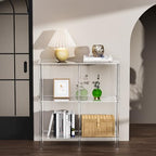 Acrylic Side Table Clear 3-Tier End Table for Living Room, Office, Hallway, Bedroom Small Bedside Table (8mm 31.7" high) - size: 8mm 31.7" high