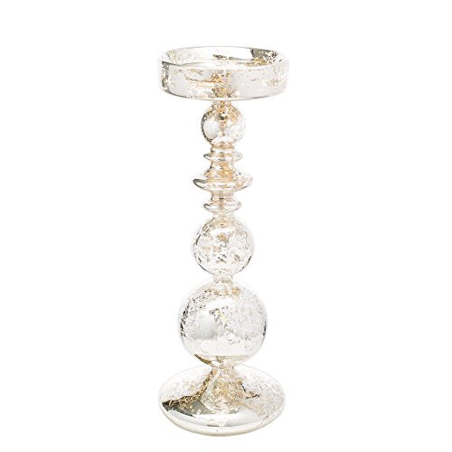 Richland Pillar Candle Holders Unique Mercury Bubble 11" Set of 6 - size: Large Set of 6