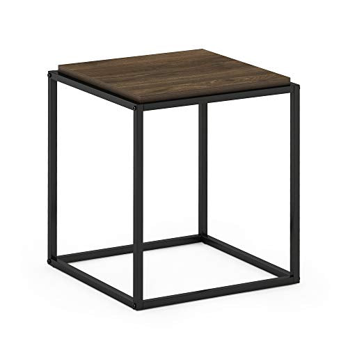Furinno Moretti Cube Modern Stackable End Table Shelf, Columbia Walnut - color: Columbia Walnut, size: Stackable Metal Frame