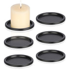 OwnMy 6PCS Iron Candle Holders for Pillar Candles, 3 Inch Metal Pillar Candle Plates and Trays, Small Round Tealight Holders Elegant Candle Stands Bases for Wedding Dining Table Centerpieces, Black - color: Black-6pcs
