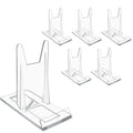 Biaungdo 6 Pcs Acrylic Book Display Stand, Adjustable Clear Display Holder Easel Collector Stand, Compact Desktop Stand for Photos, Postcard, Magazine, Artworks