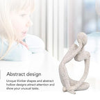 Abstract Thinker Statue | Synthetic Home Accent for Living Room/Office Desk/Bookshelf | Hollow Design Art Sculpture Collectible Present (Sandstone Right) - style: Sandstone Right