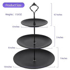Lucky Will Black Tiered Dessert Serving Tray for Kid's Party Supplies Favors 3 Tier Cupcake Cake Stand for Birthday Tea Afternoon Halloween Christmas Candy Bar - color: Black