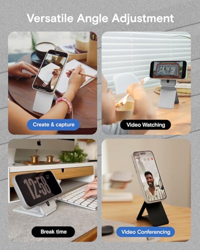 MOFT Invisible Phone Tripod Stand, Slim Foldable Selfie Stick Compatible with MagSafe, Pocket-Sized Cell Phone Tripod for Video Recording, MOVAS Leather Travel Essentials, Jet Black - color: Jet Black x Without Card Slot, size: Wthout Card Slot - For iPho
