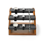 3 Tiers Solid Wood Jewelry Bracelet Watch Organizer Stand Display Detachable Watch Display Stand Jewelry Tree for Wristwatch Bracelet Organization(Grey)