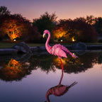 35" Flamingo Garden Statues & Sculptures, Metal Birds Yard Art Outdoor Statue, Large Pink Flamingo Lawn Ornaments for Home, Patio, Backyard Decor - size: 35Inch