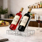 Clear Acrylic Wine Rack, Modular Stackable Countertop Wine Bottle Holder with Leaf Shaped Support, Multi Purpose Versatile Wine Display Stand for Home Bar Party Daily Organizing (2pcs) - color: 2pcs