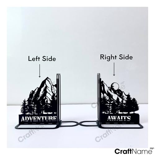 Custom Mountain Bookends for Shelves Decorative, Mountain Range Bookshelf Holder, Mountain Book Ends Metal Art, Book Stopper for Heavy Books - color: Design 06