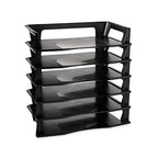 Rubbermaid Regeneration Letter Tray,Six Tier,Plastic,Black (86028),(Pack of 6) - size: 15.8" x 10.9" x 5" (Pack of 6)