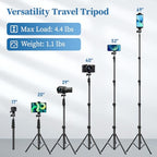 Nineigh Phone Tripod, 70" Selfie Stick Tripod Stand Cell Phone Tripods with Remote Phone Holder Carry Bag, Aluminum Alloy Selfie Stick Tripods, Compatible with iPhone Samsung GoPro Smartphone - size: 70 Inch