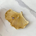 Jewelry Dish, Resin Small Leaf Shaped Ring Holder Jewelry Organizer, Trinket Dish Mini Tray for Christmas Birthday Wedding Gifts - color: Ginkgo