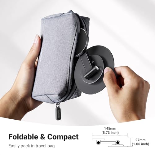 UGREEN Magnetic Phone Stand for MagSafe, Height Adjustable iPhone Stand for Desk with 360° Rotation Compatible for iPhone 17 Air 16 Pro 15 Pro Max 14 Plus 13 12 and MagSafe Case, Black - color: Black