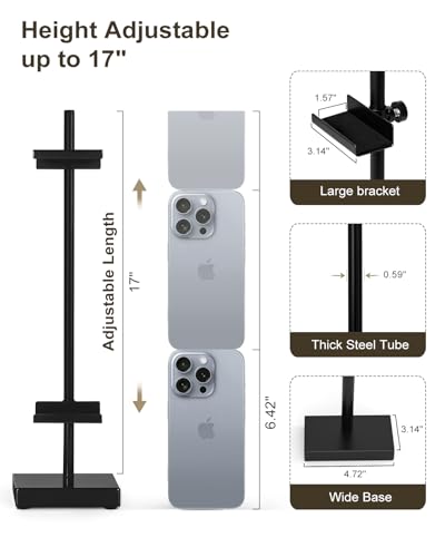 Adjustable Tabletop Easel Stand, Black Picture Easels for Display Up to 17" H, Metal Picture Frame Holder Stand Table for Art, Photo (2 Pack) - color: Black 2Pack