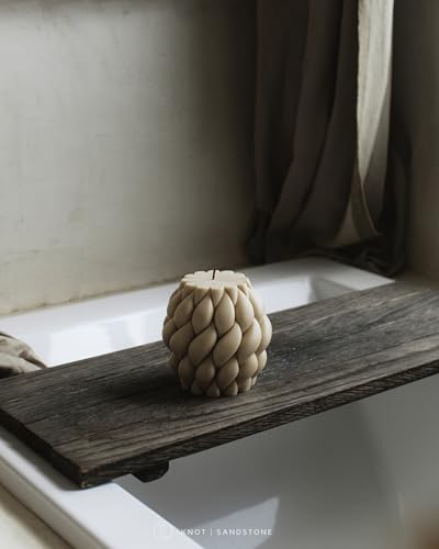 LAWA Knot Ball Candle - Large Beautiful Handmade Pillar Scented Soy Wax Elegant Bubble Aesthetic Candle Housewarming Gift Home Room Shelf Decor Idea Sandstone - color: Sandstone
