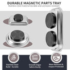 Strong Magnetic Stainless Steel Metal Tray Holder 3 piece Set Screws, Nuts, Small Parts Storage Box Tools