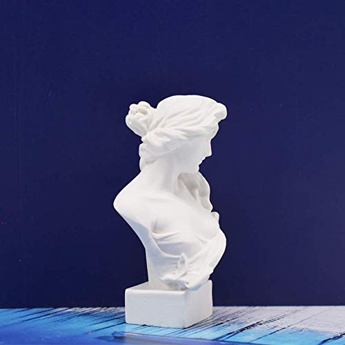 Resin Bust Statue 2.95 Inch Plaster Figurines Mini Home Decoration Sculpture White for Art Hobbyist-Artemis, Home Decoration - size: Artemis