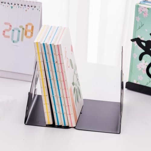 Decorative Art Bookends Cute Cat Playing Music Nonslip Book Ends Supports Books Organizer Heavy Duty Iron Book Stands Stoppers Office School Library Animal Music Note Black Metal Books Holders Racks - color: Music Note Cat