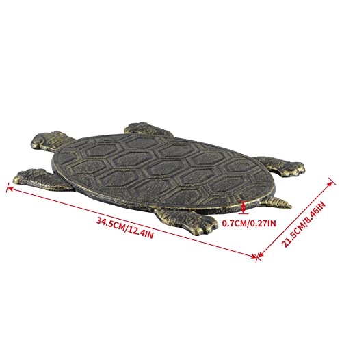 MDLUU Turtle Stepping Stone, Cast Iron Flagstone, Decorative Tortoise Stepping Stone for Garden Walkway, Flower Bed (Bronze) - size: Turtle(12.9" x 8.6")Bronze