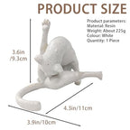 No Shame Cat Licking Butt Sculpture, Funny Cat Figurine Home Decor, Whimsical Kitty Ornaments Centerpiece, Artificial Resin Kitty Statues Decor Gifts for Cats Lovers, White Cat, 1 Piece