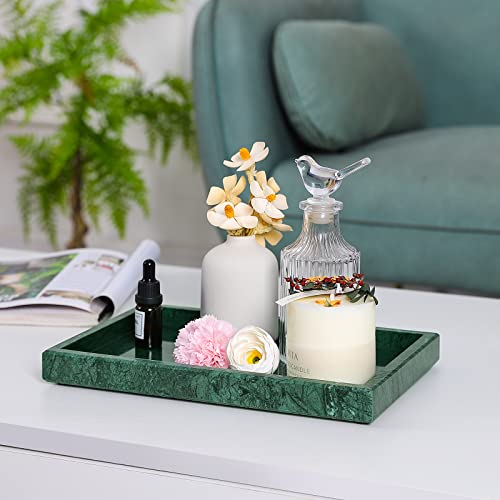 Marble Bathroom Vanity Tray, Natural Luxury Vanity Home Kitchen Bathroom Table Tray, Stone Decorative Countertop Dresser Trays for Key Coffee Perfume Jewelry Makeup (Black, 12"x 8" x1.2") - color: Black, size: 12" x 8" x 1.2"