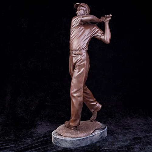 Realong Classical Golf Man Bronze Statue, 22.8'' Bronze Golfer Figurine Sculpture Modern Art Home Office Decor Crafts Ornament Gift - size: 22.8" Black Man
