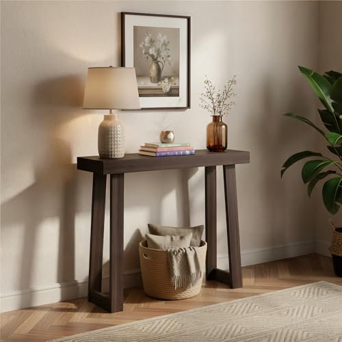 Plank+Beam Solid Wood Console Table, 36 Inch, Sofa Table, Narrow Entryway Table for Hallway, Behind The Couch, Living Room, Foyer, Easy Assembly, Walnut - color: Walnut, size: 36" Console Table