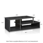 Furinno Econ Low Rise TV Stand, Black/Black - color: Black/Black