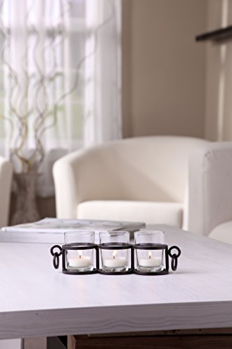Hosley 9-Inch Tea Light Candle Holder - Elegant Coffee Table Accent, Modern Home Decor Piece for Room Decor - Ideal for Living Room and Office Spaces, Idea - color: Black, size: 1 count