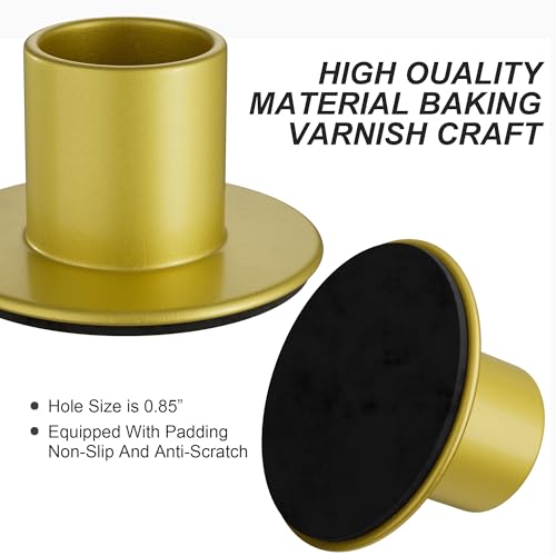 12 PCS Gold Candle Holders Bulk - Elegant Taper Candle Holders, Classic Gold Candlestick Holders for Table Centerpiece, Festive Christmas Mantel Display or Sophisticated Home Decor - color: Gold