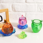 Lotus Embossed Resin Jar Mold with Lid, Silicone Mold for Epoxy Resin Casting, Small Storage Container, Candy Jar, Candle Holder, DIY Home Decor (style7)