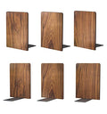 Large Bookend Hold Heavy Books- 7x4x5in 3 Pack Wood Bookends for Heavy Books Heavy Duty Walnut Book Ends for Men Wood Bookends for Office Desk Non-Skid - color: Walnut-s-3pair
