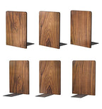 Large Bookend Hold Heavy Books- 7x4x5in 3 Pack Wood Bookends for Heavy Books Heavy Duty Walnut Book Ends for Men Wood Bookends for Office Desk Non-Skid - color: Walnut-s-3pair