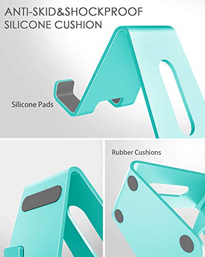 CreaDream Cell Phone Stand, Cradle, Holder,Aluminum Desktop Stand Compatible with Switch, All Smart Phone, iPhone 11 Pro Xs Max Xr X Se 8 7 6 6s Plus SE 5 5s (Mint Green) - color: Mint Green