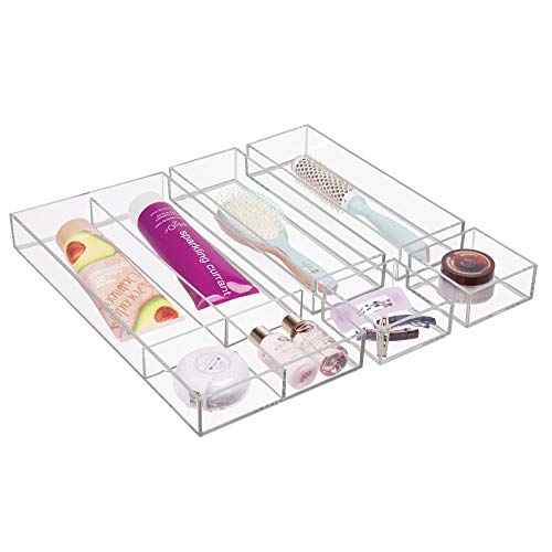 iDesign Clarity Plastic Drawer Organizer, Storage Container for Silverware, Utensils, Kitchen Gadgets in Pantry, Cabinets, Countertops, 4" x 12" x 2" - Clear - color: Clear, style: Pack of 1