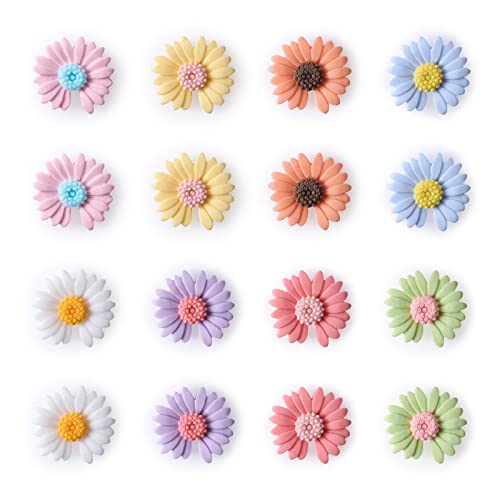 16Pcs Fridge Magnets,Locker Decor,Cute Daisy Decorative Refrigerator Magnets for Office Kitchen Whiteboard,Strong Holding Power,8 Colors - color: Daisy 16-pack