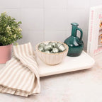 Travertine Marble Footed Tray in White Marble or Silver Travertine – Available in Two Sizes. (White, Large) - color: White, size: 13.8" x 7.9" x 1.4"