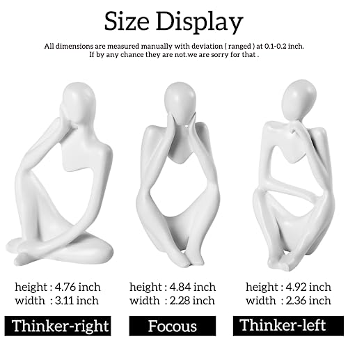 Thinker Statues and Sculptures,Sandstone Resin Thinker Statue Ornaments, Abstract Style Sculptures, Housewarming Gifts, Home Decorations, Living Room Desk Decor (White) - color: White