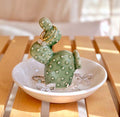 PUDDING CABIN Cactus Gifts for Women Cactus Ring Holder Dish Birthday Gifts for Women Girls Friends, Cactus Decor for Bathroom Nighstand, Wedding Valentine's Day Xmas Gifts Mothers Day Gifs - style: Green Cactus
