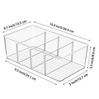 Vtopmart 6 Pack Food Storage Organizer Bins, Clear Plastic Bins for Pantry, Kitchen, Fridge, Cabinet Organization and Storage, 4 Compartment Holder Packets, Snacks, Pouches, Spice Packets - style: 6pack